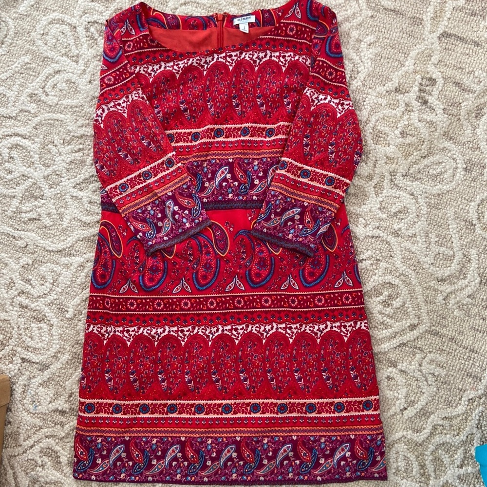 Patterned long sleeve dress